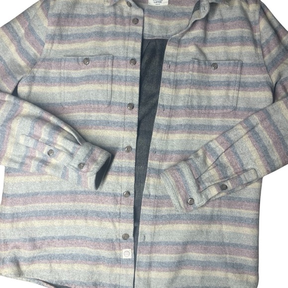 Marine Layer vicente overshirt Striped Button-Up Shirt size M - Picture 4 of 8